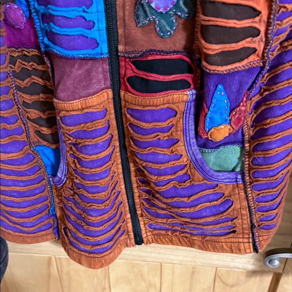 India Boutique Colorful Patchwork Hoodie - Picture 5 of 8
